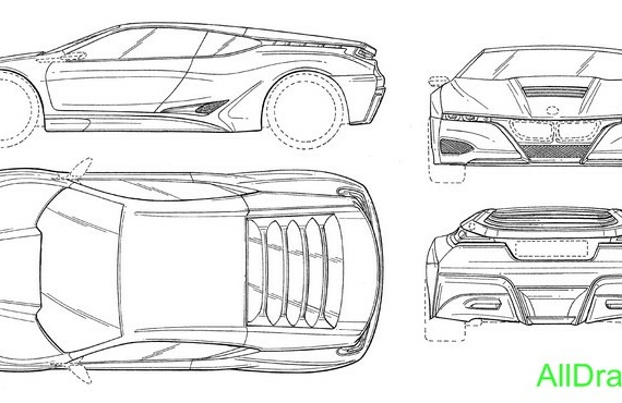 BMWs M1 Concept (2008) (BMW M1 Concept (2008)) are drawings of the car